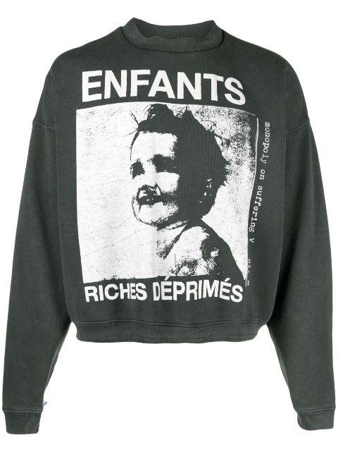 graphic-print cotton sweatshirt by ENFANTS RICHES DEPRIMES