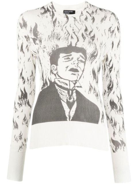 intarsia-knit crew neck jumper by ENFANTS RICHES DEPRIMES