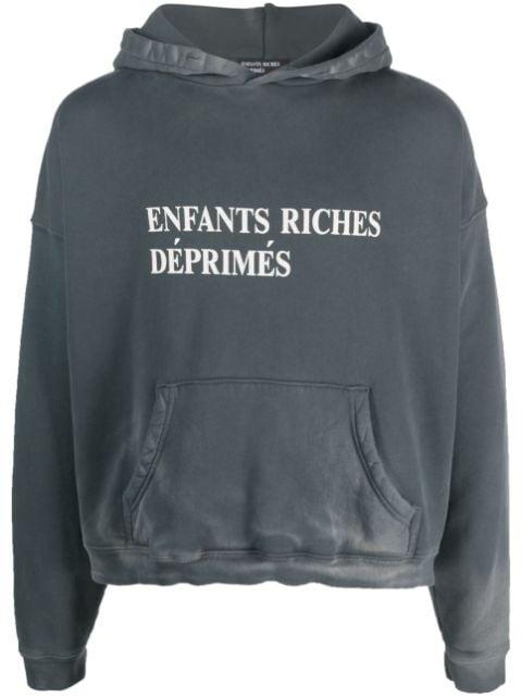 logo-print cotton hoodie by ENFANTS RICHES DEPRIMES