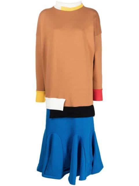 colour-block jersey-knit dress by ENFOLD