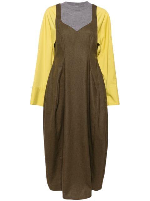 contrasting long-sleeves maxi dress by ENFOLD