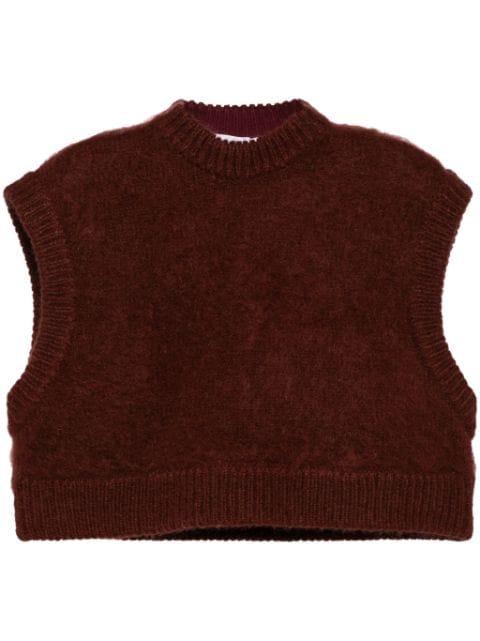 cropped knitted vest by ENFOLD