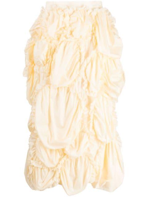 high-waisted ruffled midi skirt by ENFOLD