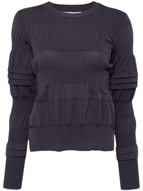 ribbed-detailing crew-neck jumper by ENFOLD