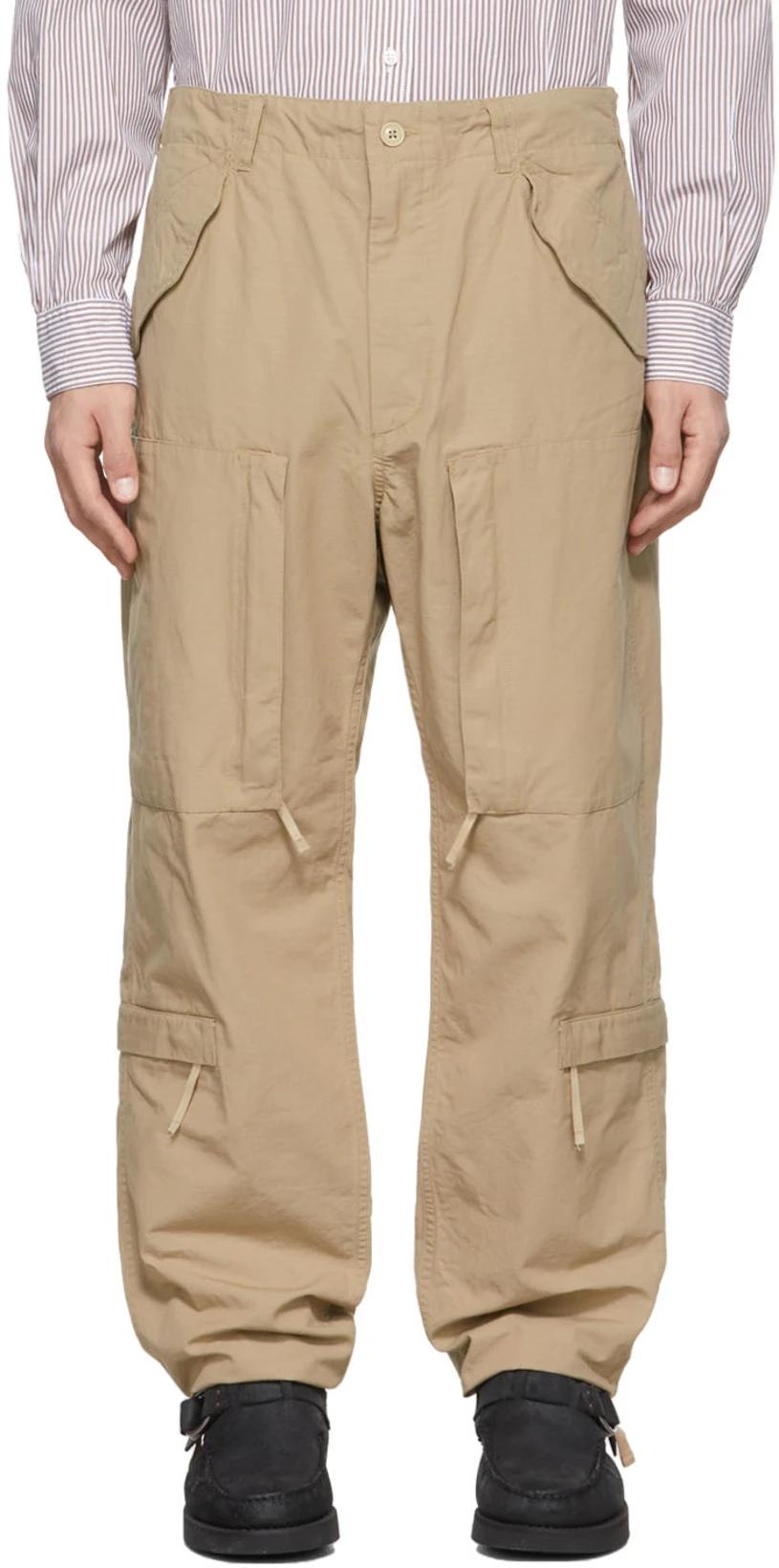 Beige Cotton Ripstop Aircrew Cargo Pants by ENGINEERED GARMENTS