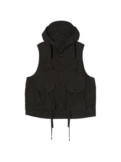 hoodied multi-pocket field vest by ENGINEERED GARMENTS