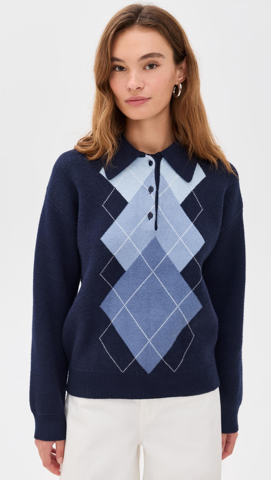 Argyle Knit Sweater by ENGLISH FACTORY