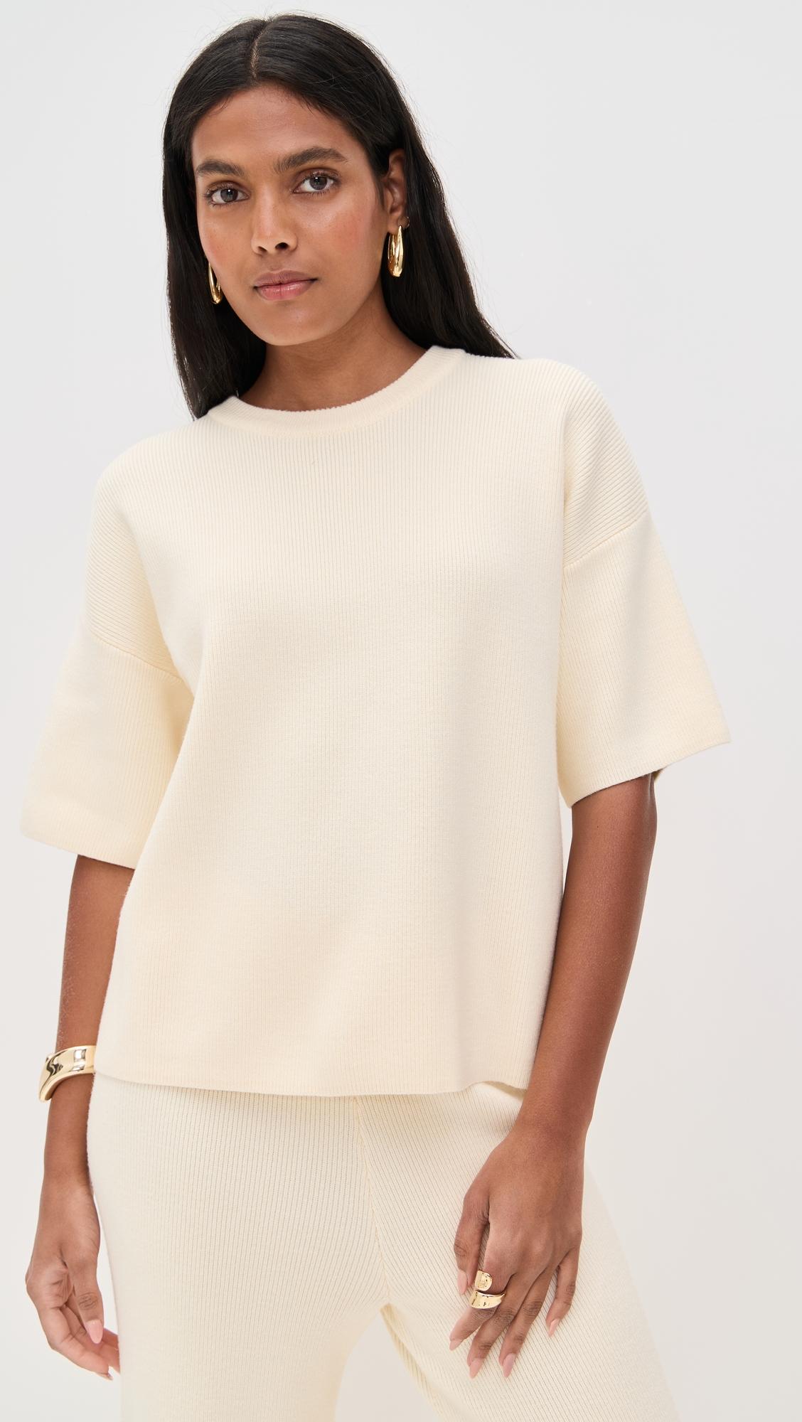 Collar Knit Half Sleeves Top by ENGLISH FACTORY