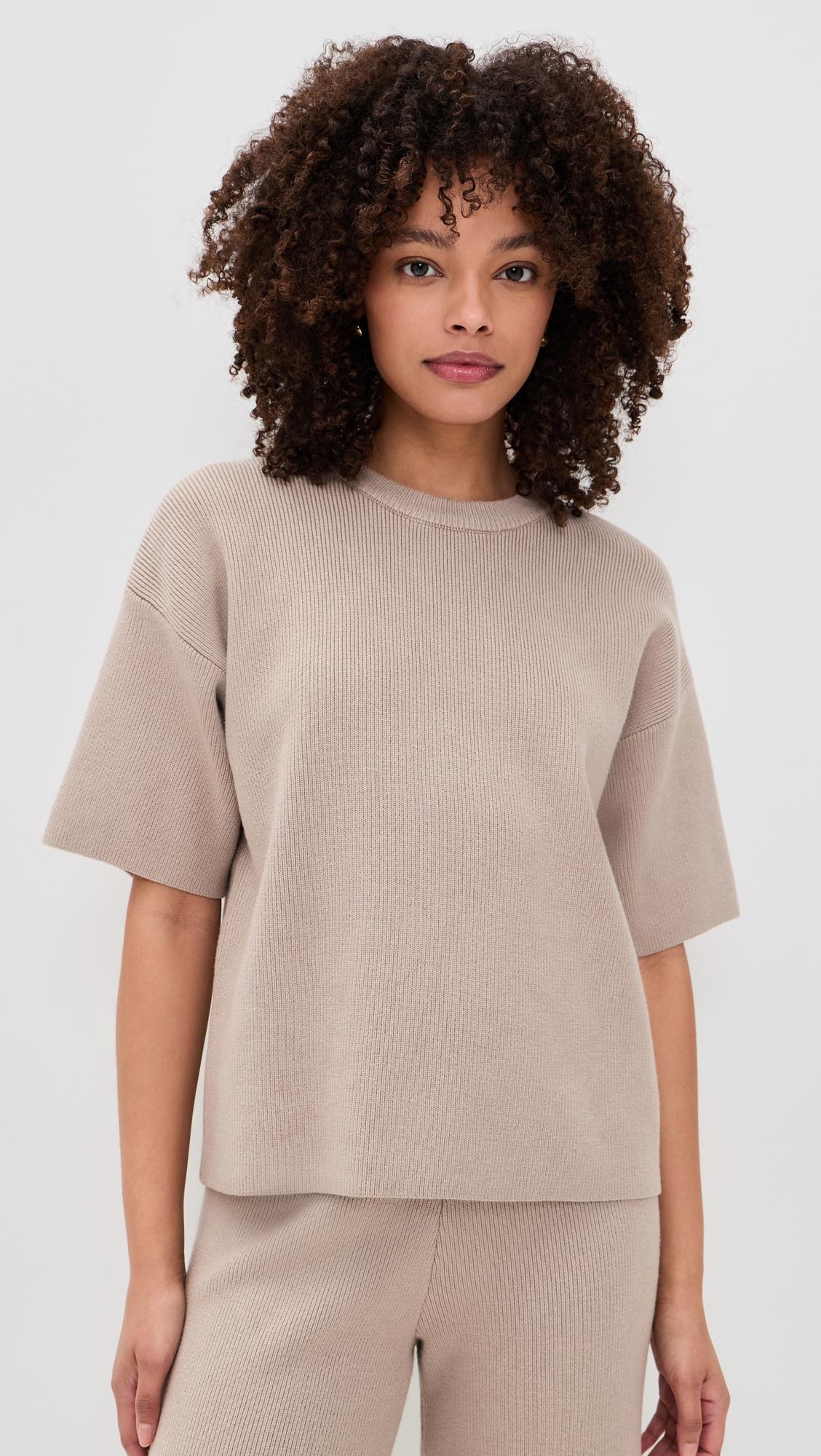 Collar Knit Half Sleeves Top by ENGLISH FACTORY