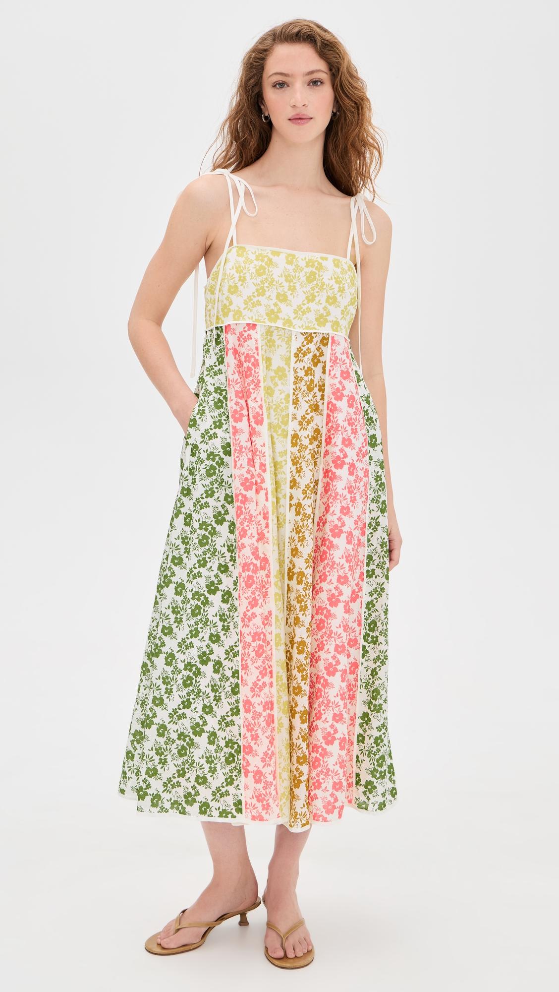 Colorblock Printed Midi Dress by ENGLISH FACTORY