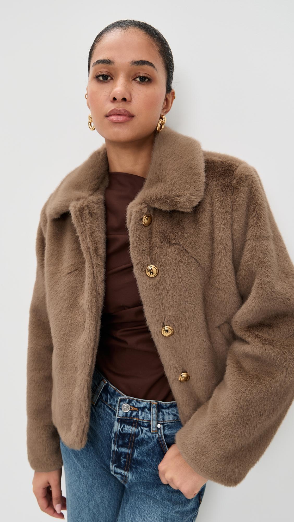 Faux Fur Collared Jcaket by ENGLISH FACTORY
