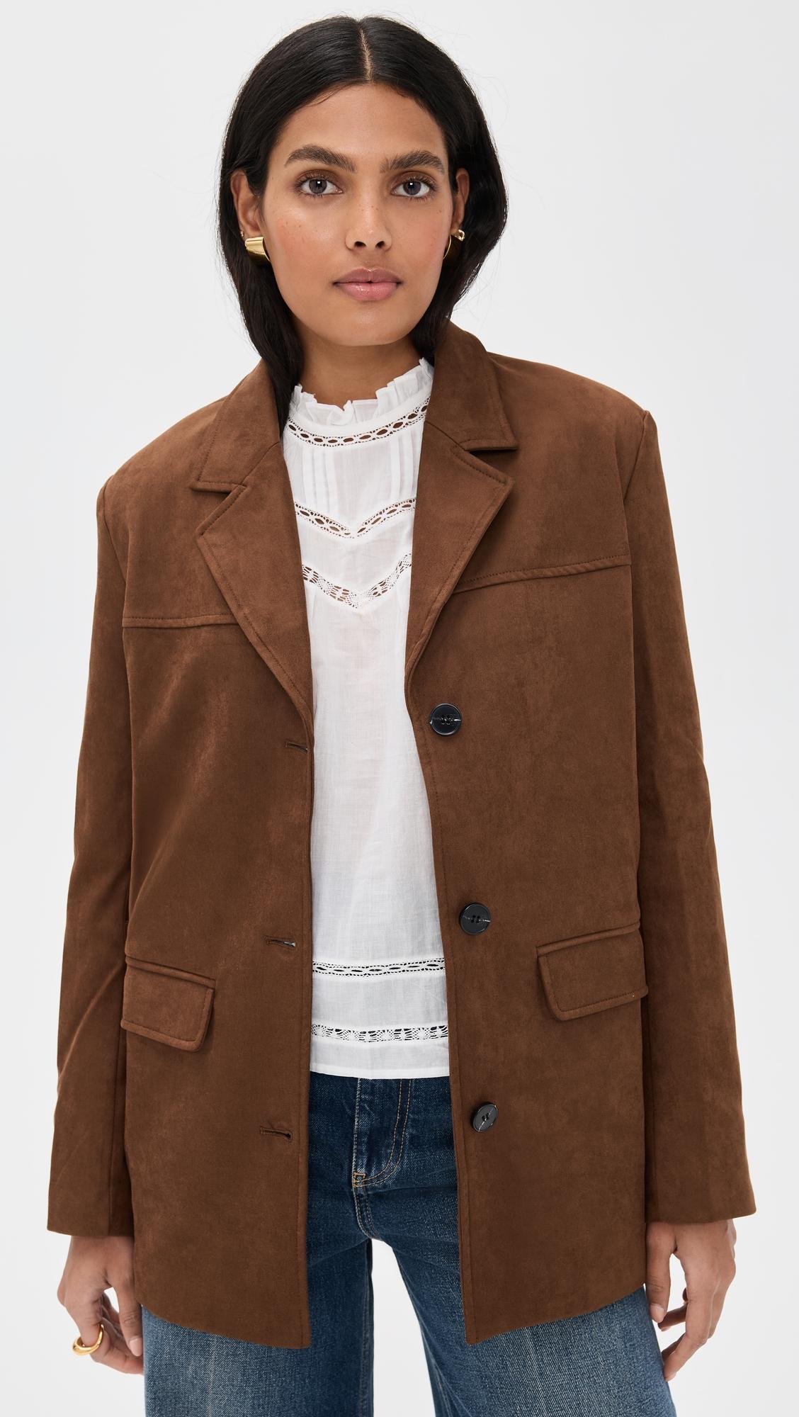 Faux Suede Jacket by ENGLISH FACTORY