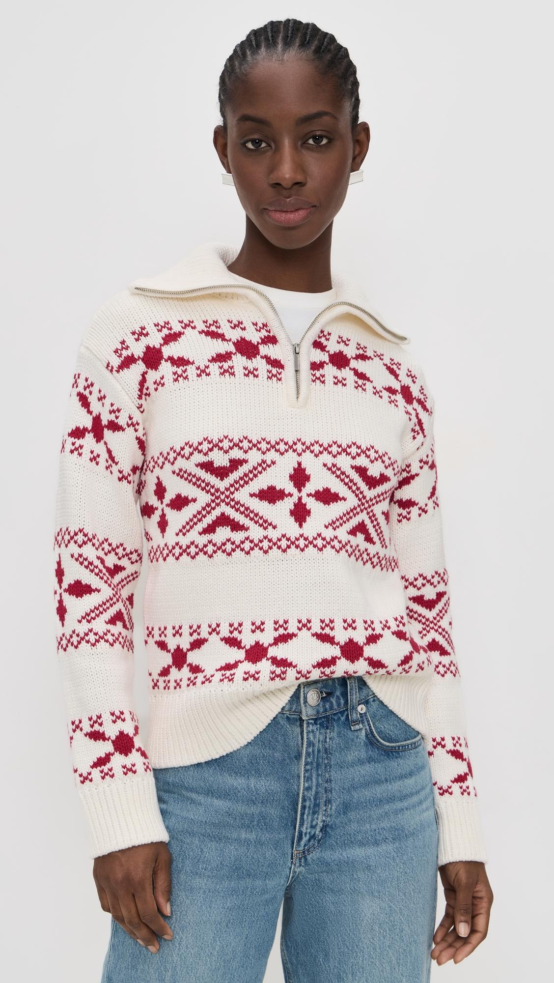 Motif Zip Up Sweater by ENGLISH FACTORY