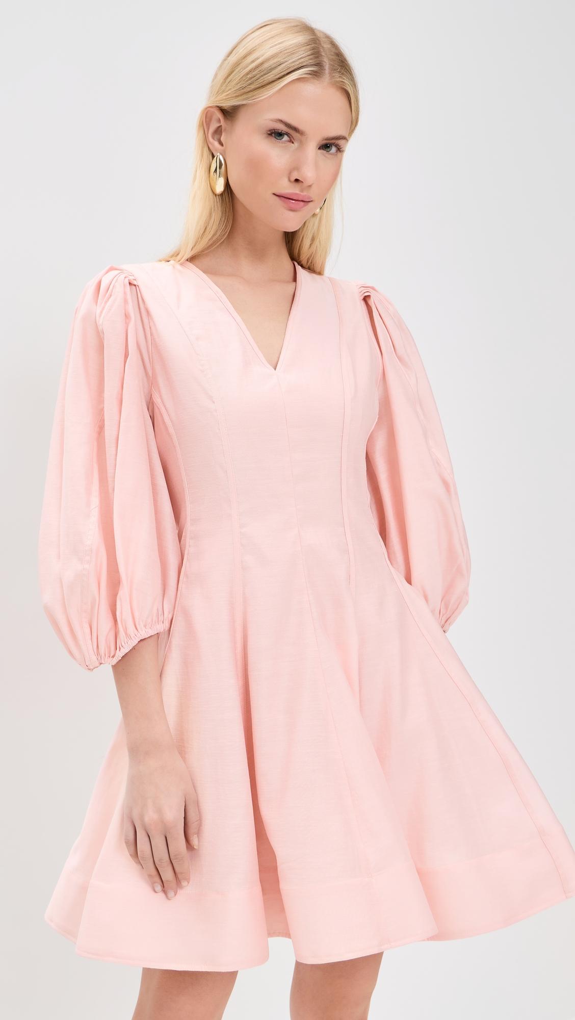 Puff Sleeve Flare Mini Dress by ENGLISH FACTORY