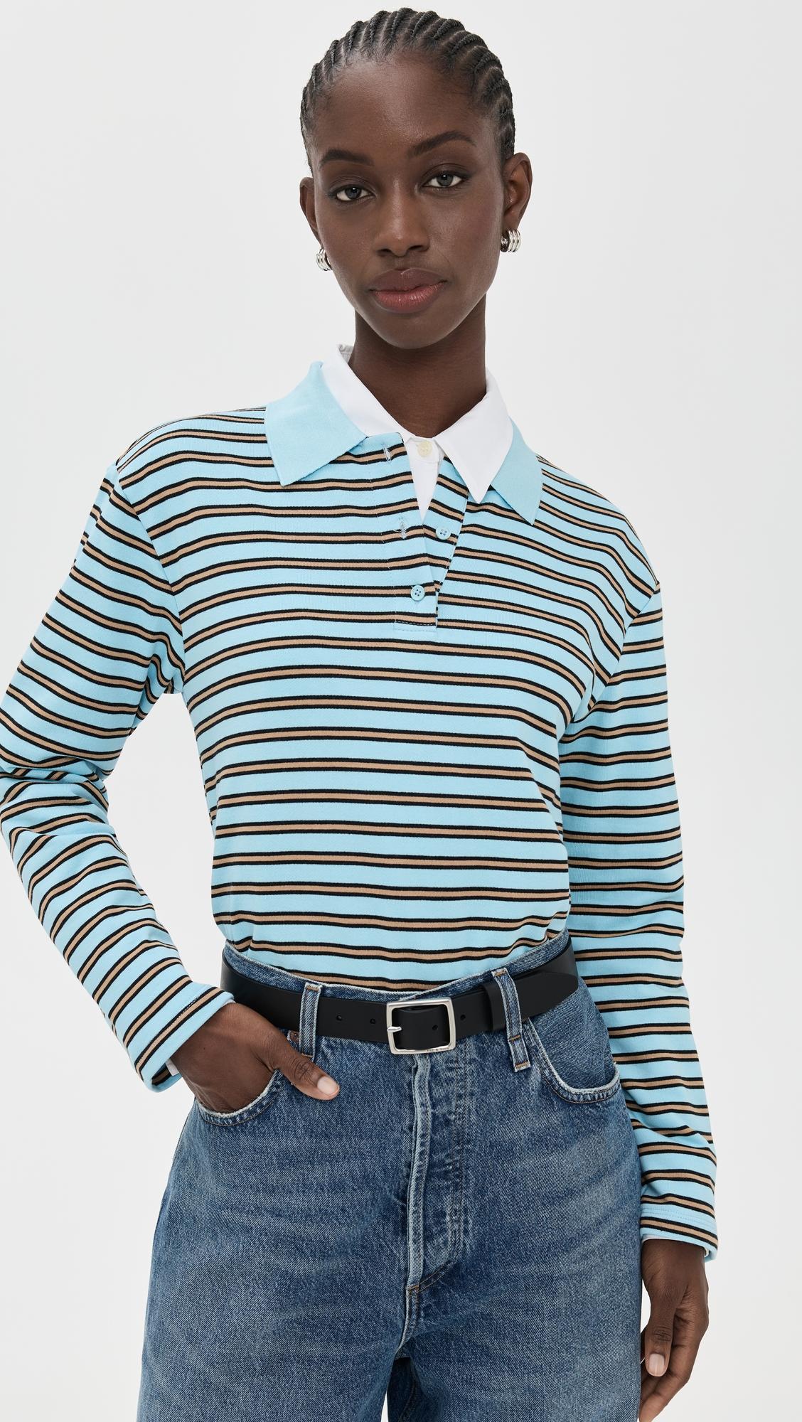 Stripe Collar Sweatshirt by ENGLISH FACTORY