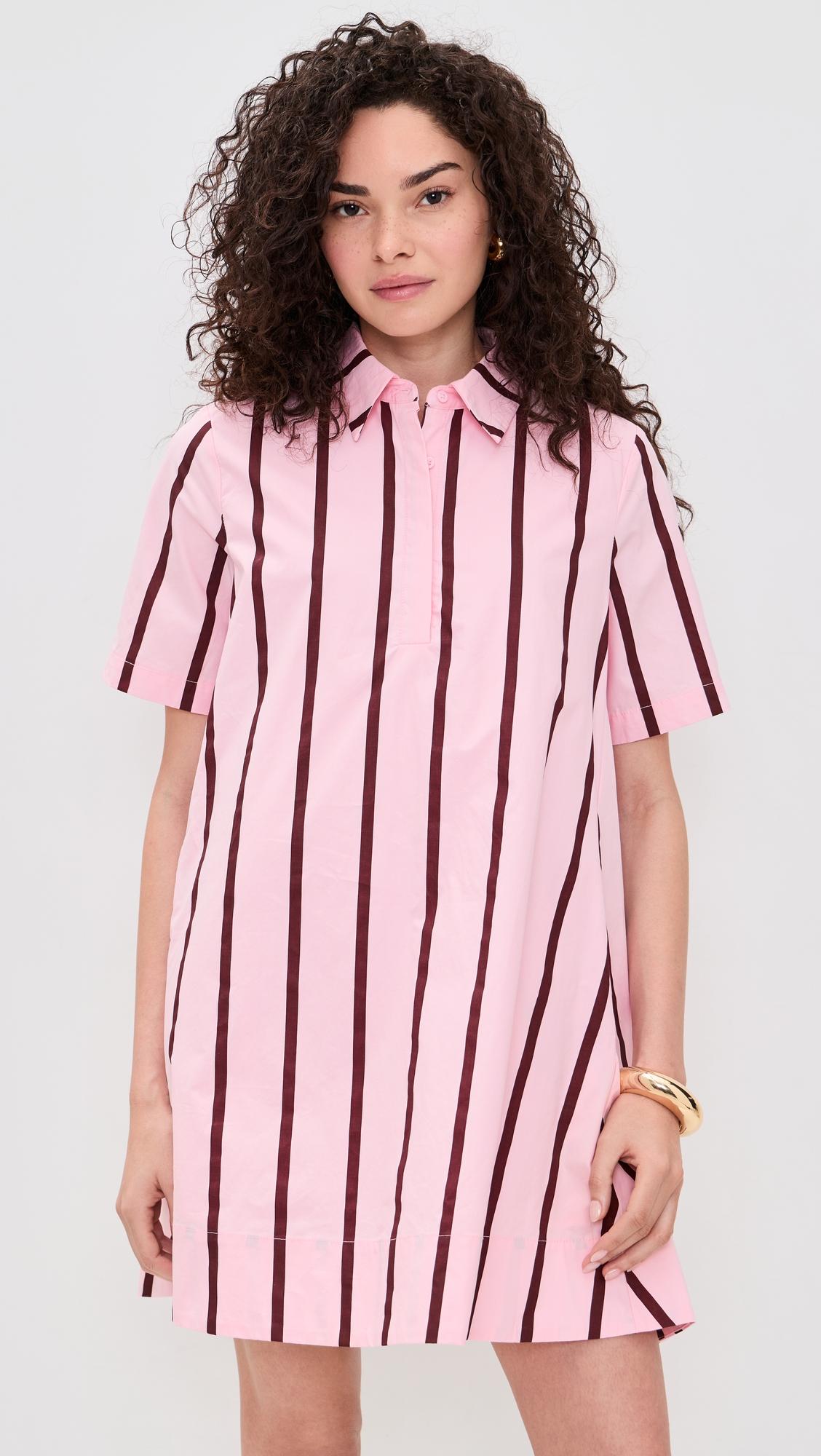 Striped Kaftan Mini Dress by ENGLISH FACTORY