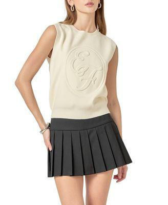 Women's Embo Logo Knit Vest by ENGLISH FACTORY