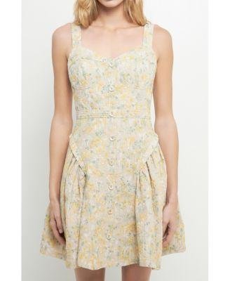 Women's Embroidered Linen Bustier Dress by ENGLISH FACTORY