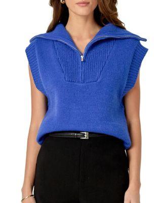 Women's Zip Mock Neck Vest by ENGLISH FACTORY