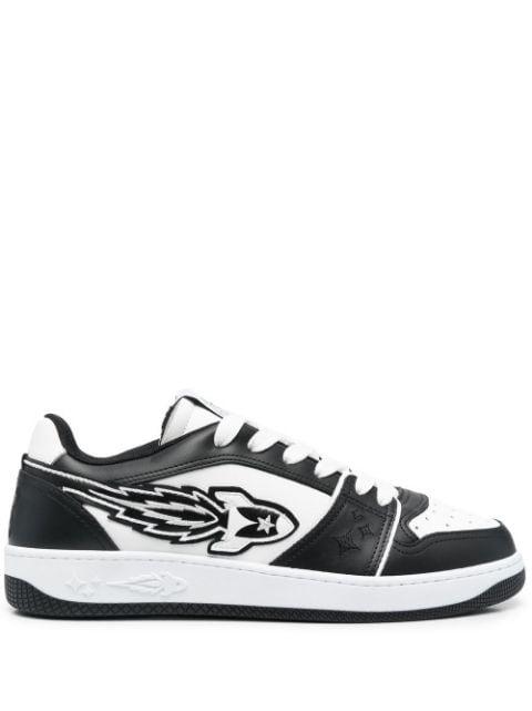 logo-detail leather sneakers by ENTERPRISE JAPAN
