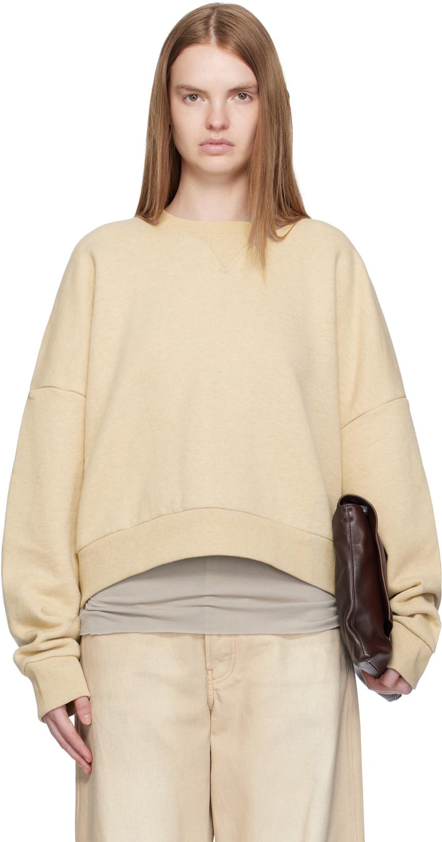 Beige Box Crew Sweatshirt by ENTIRE STUDIOS