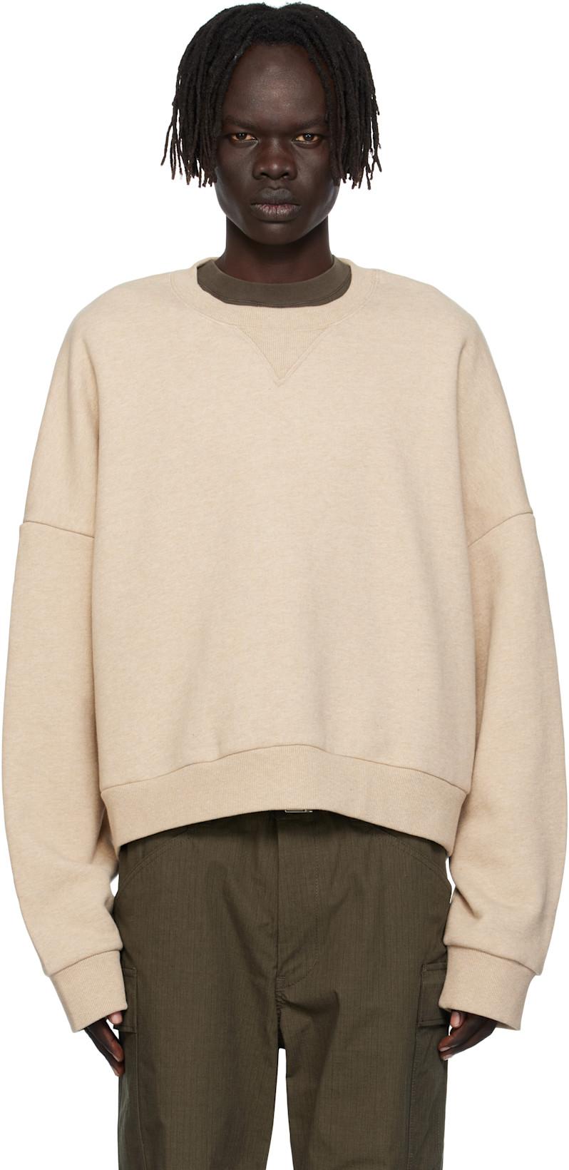 Beige Box Crew Sweatshirt by ENTIRE STUDIOS
