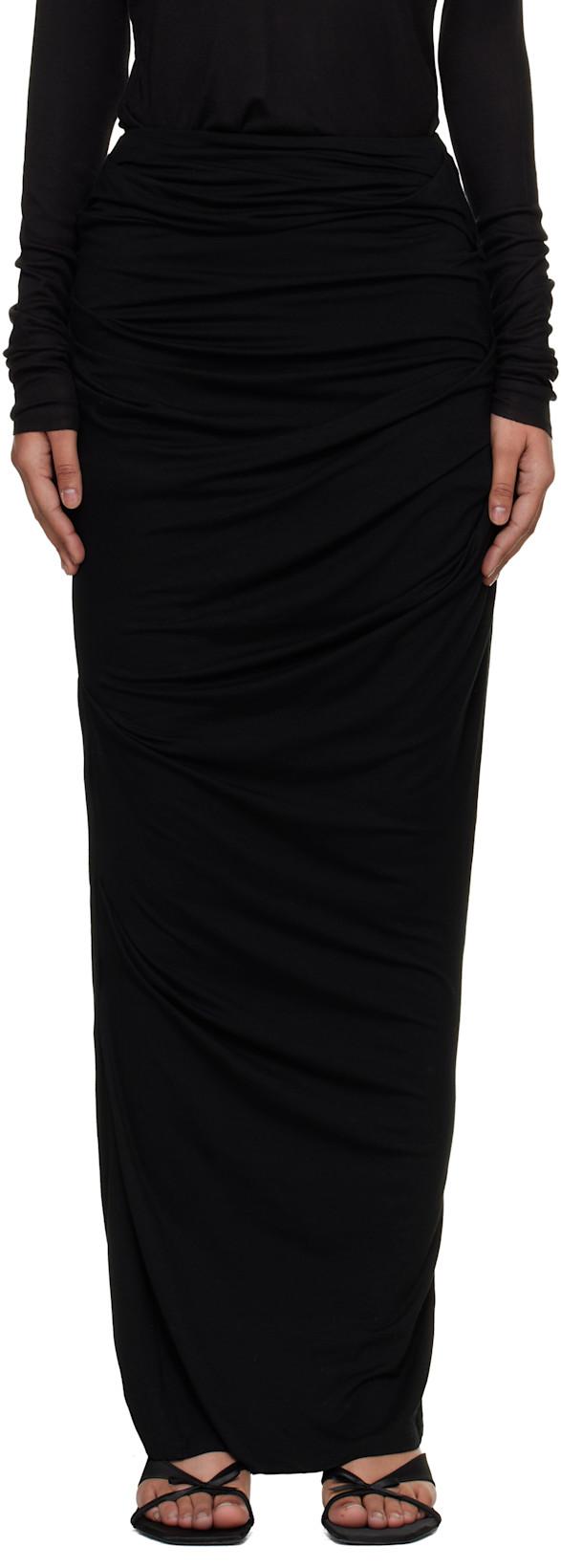 Black Drape Maxi Skirt by ENTIRE STUDIOS