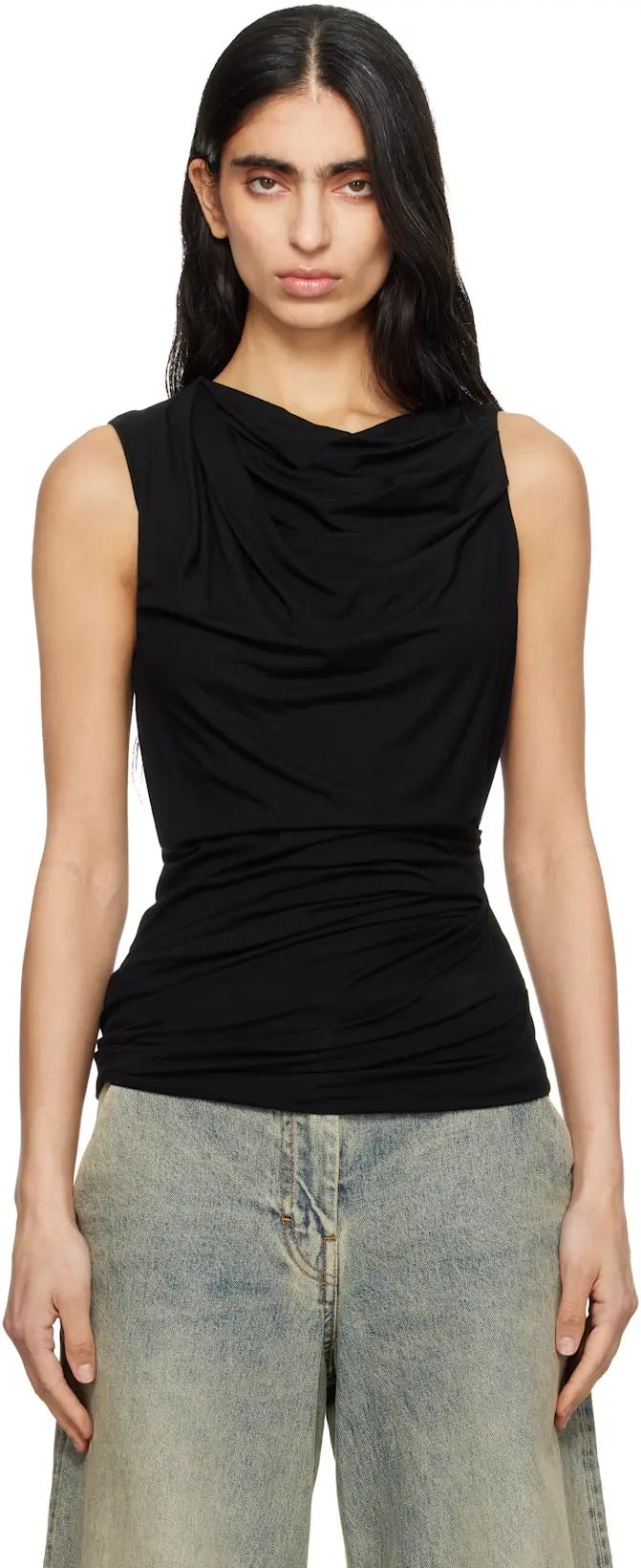 Black Drape Tank Top by ENTIRE STUDIOS