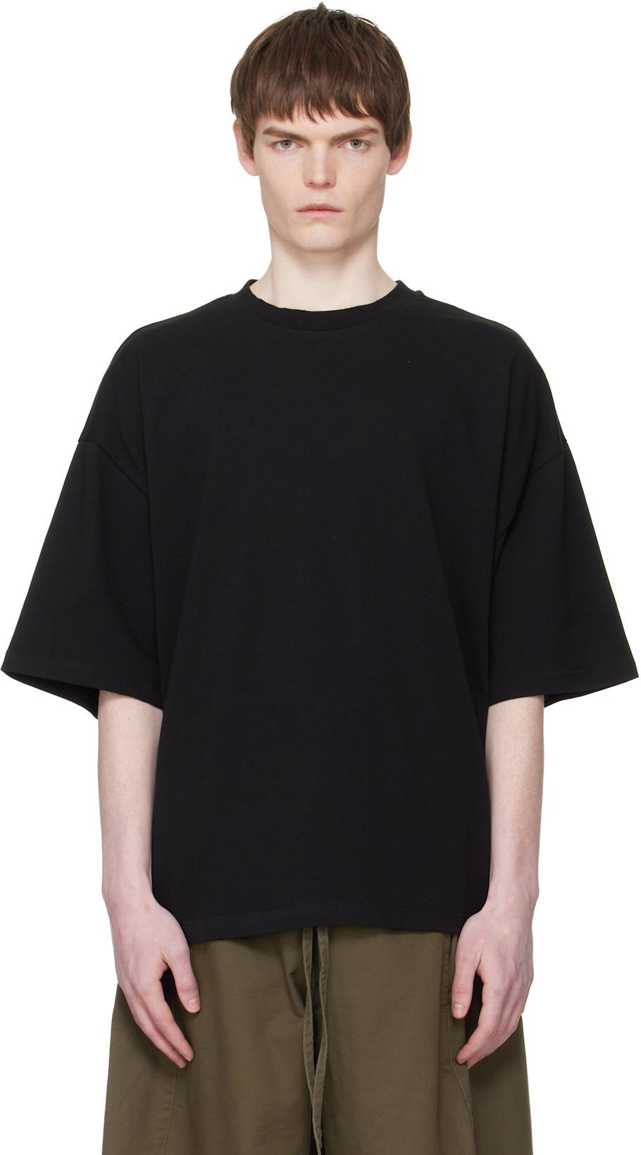 Black Heavy Boxy T-shirt by ENTIRE STUDIOS