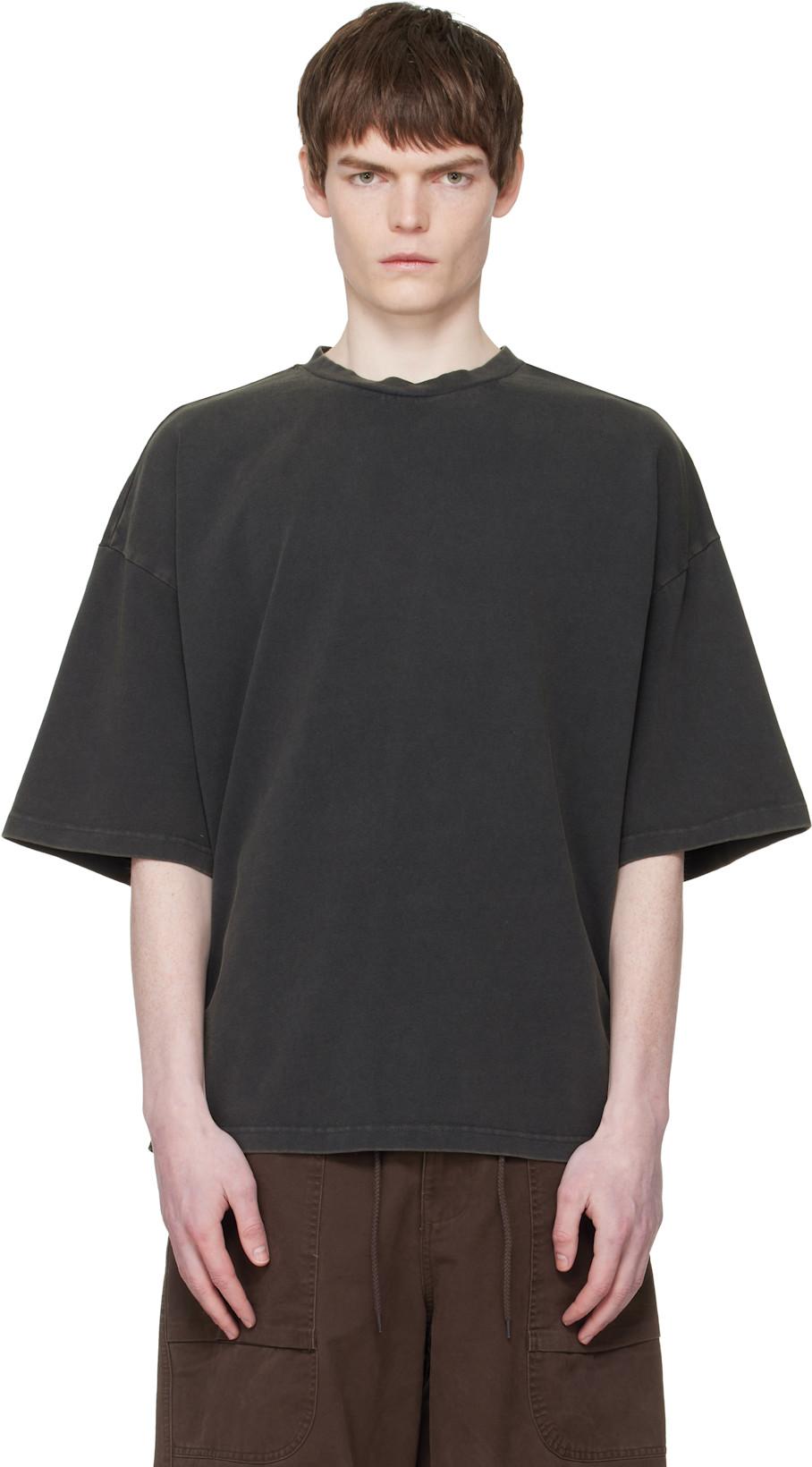 Black Heavy Boxy T-shirt by ENTIRE STUDIOS