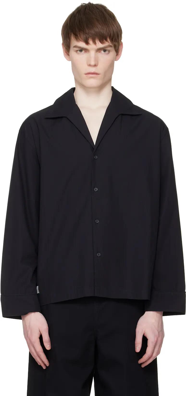 Black LS Pajama Shirt by ENTIRE STUDIOS