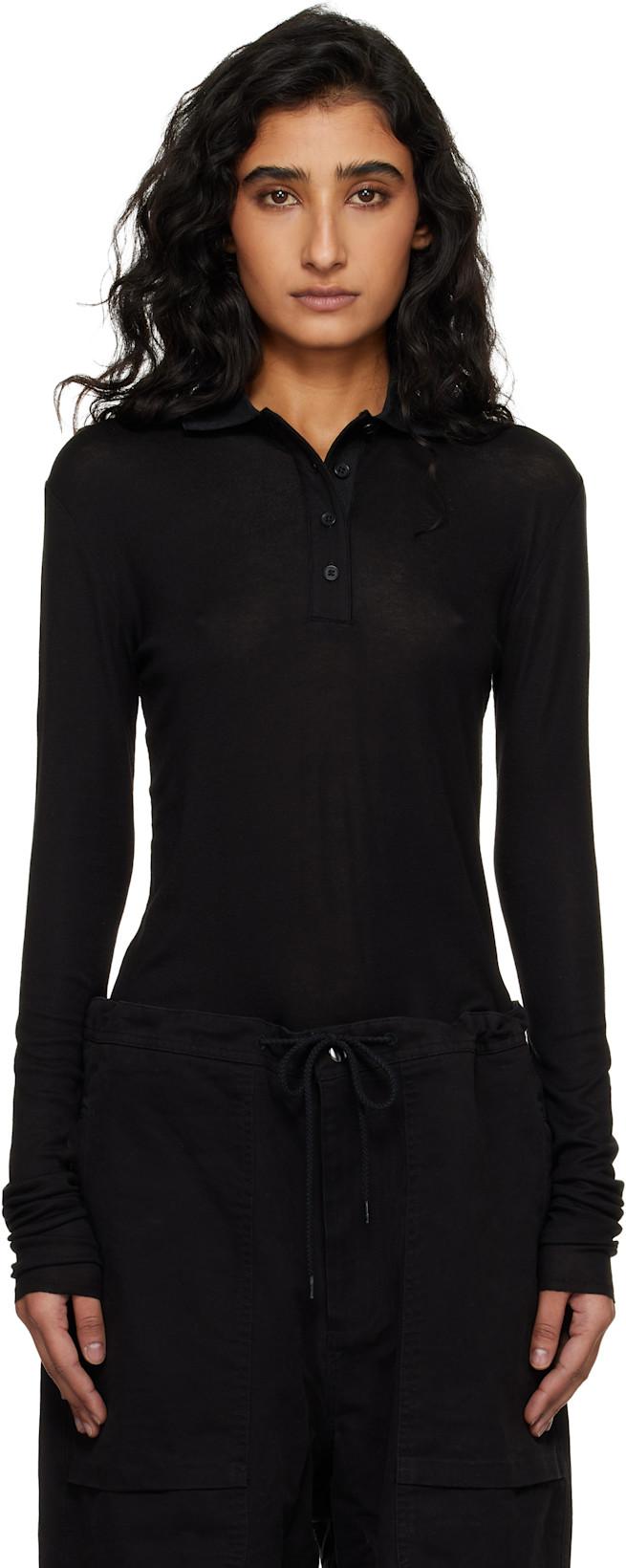 Black LS Polo by ENTIRE STUDIOS