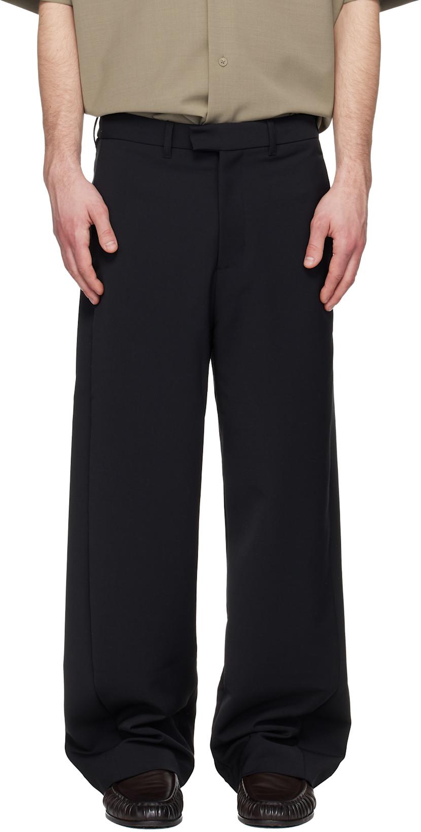 Black Lounge Curve Trousers by ENTIRE STUDIOS