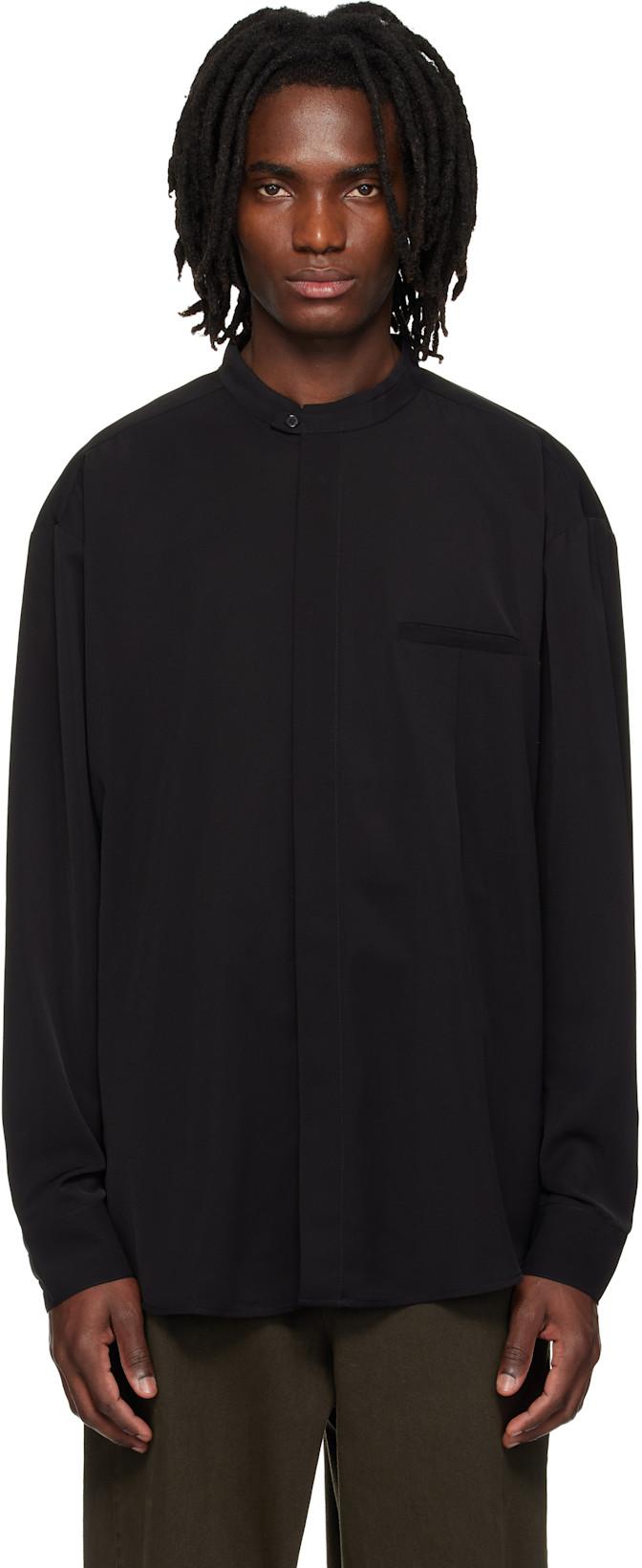Black Mao Dart Shirt by ENTIRE STUDIOS