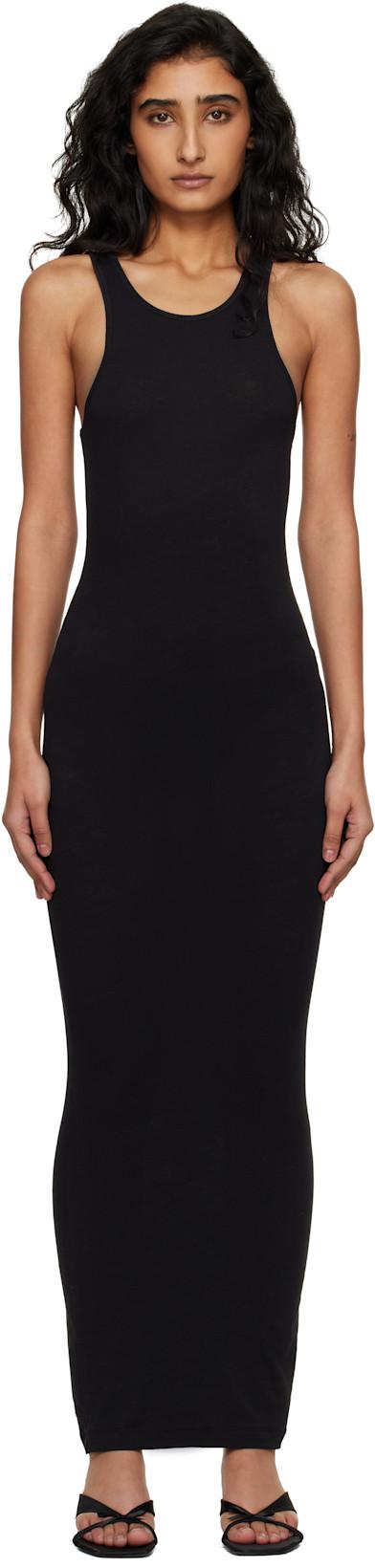 Black Muscle Tank Midi Dress by ENTIRE STUDIOS