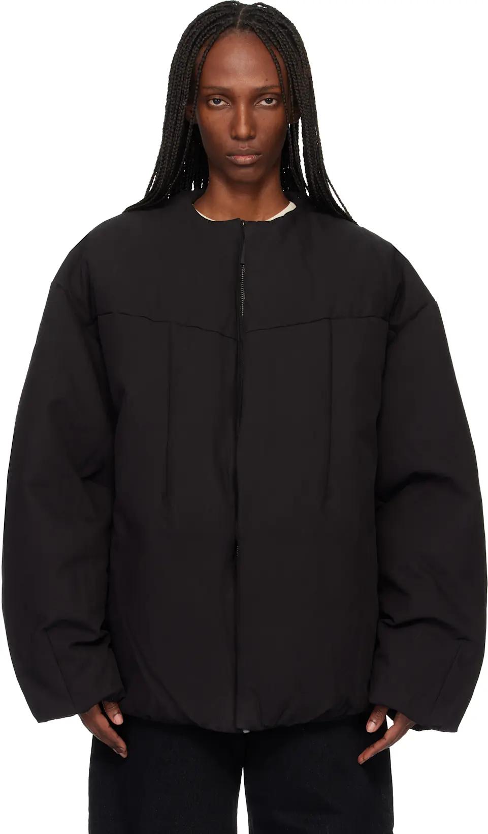 Black Pod Puffer Down Jacket by ENTIRE STUDIOS