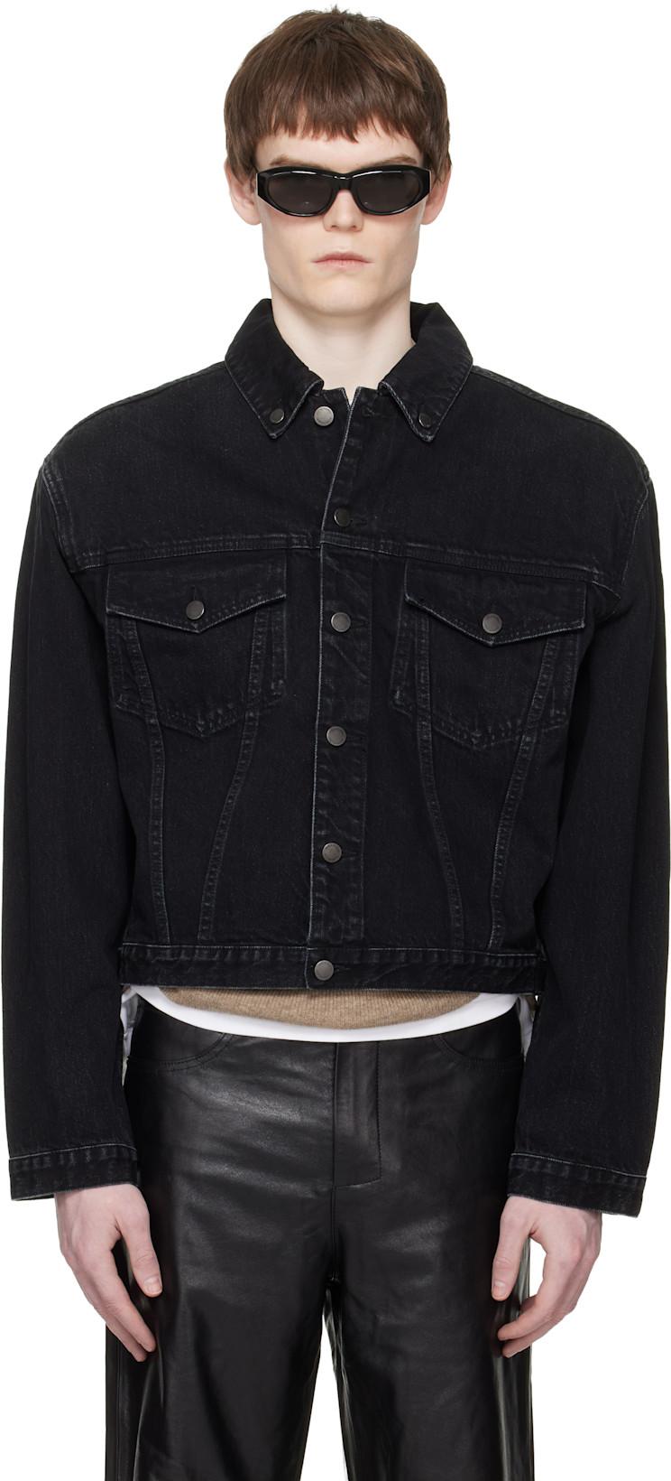 Black Shrunken Denim Jacket by ENTIRE STUDIOS