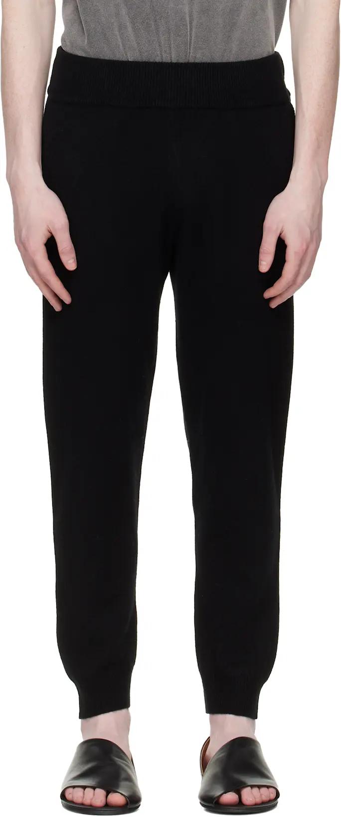 Black Slim Knit Lounge Pants by ENTIRE STUDIOS