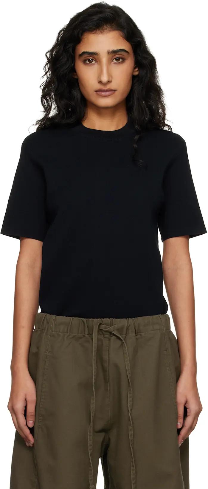 Black Slim Knit T-shirt by ENTIRE STUDIOS