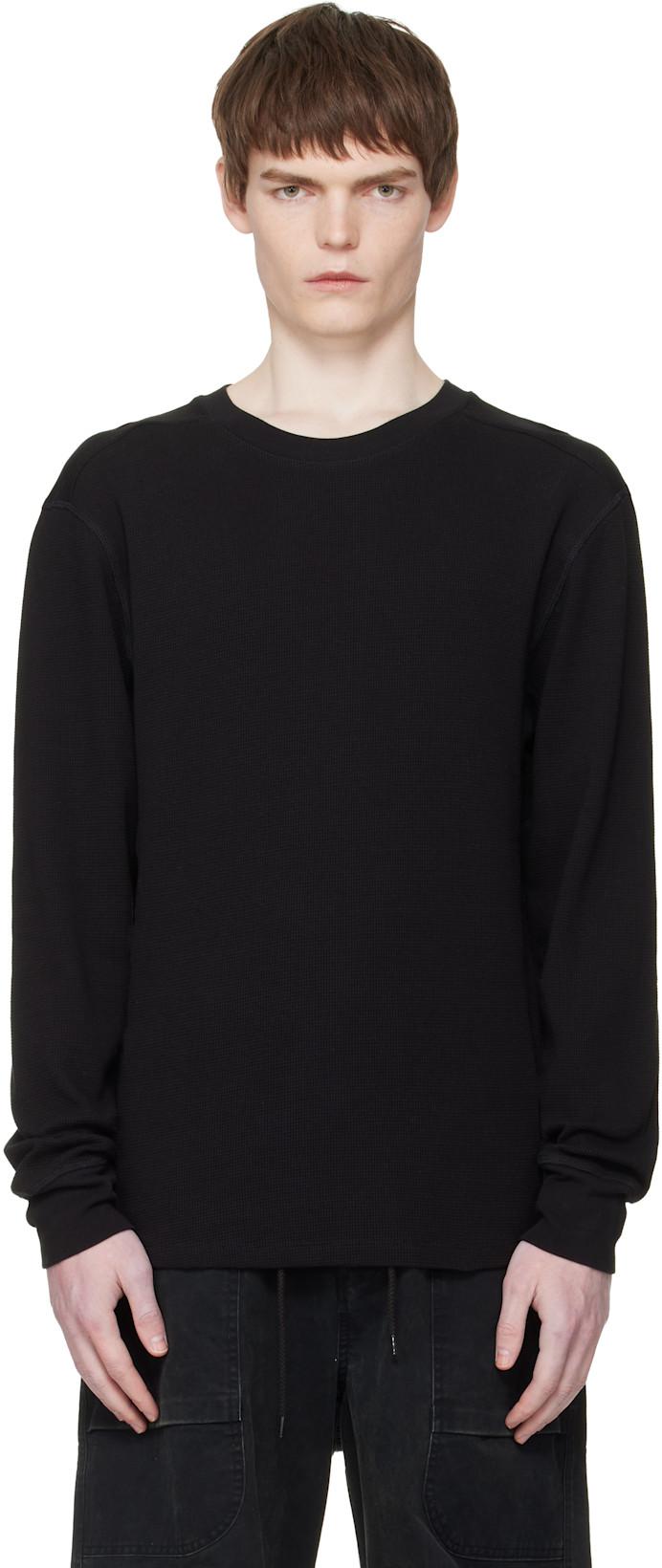Black Thermal Long Sleeve T-shirt by ENTIRE STUDIOS