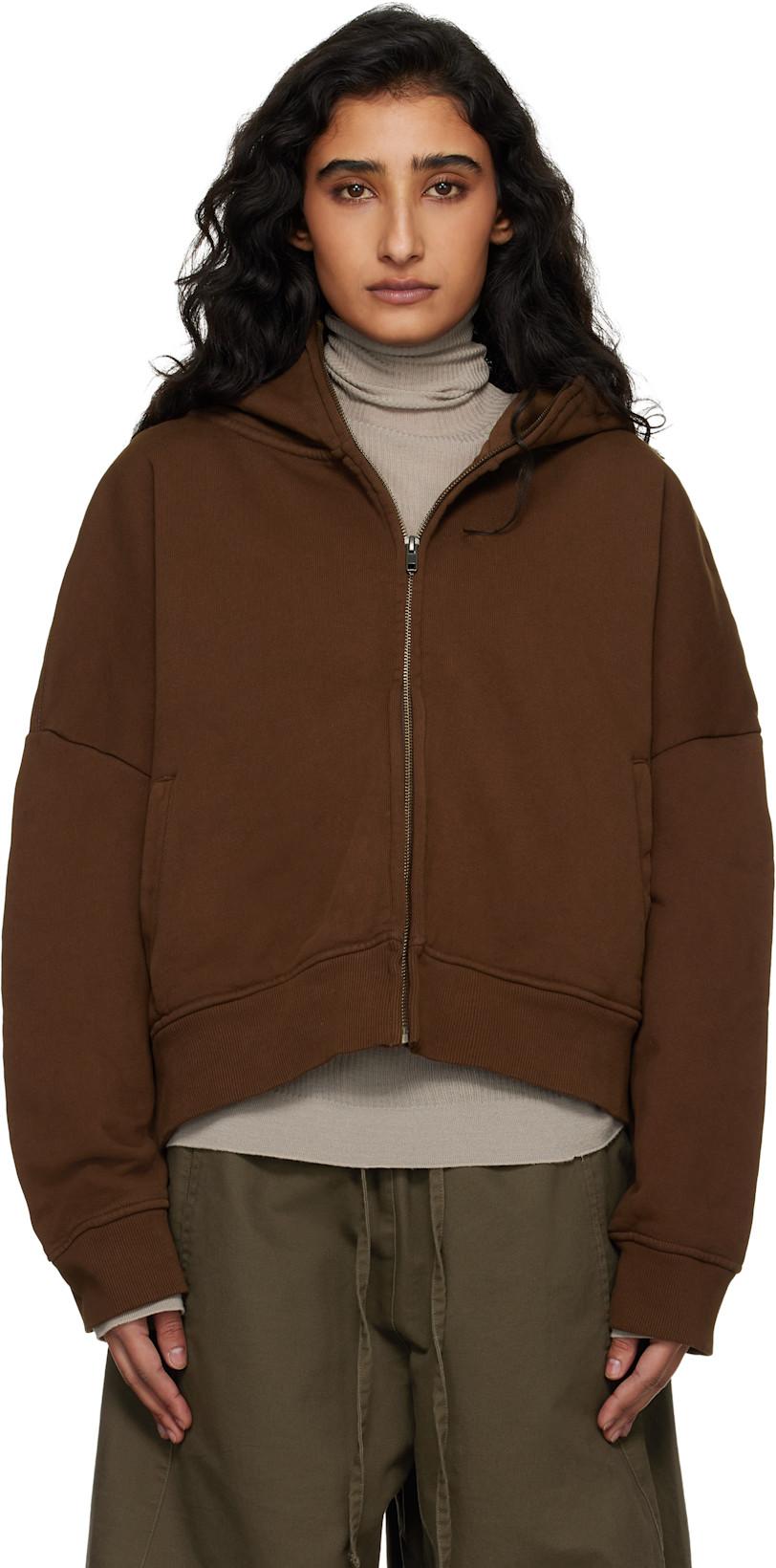 Brown Eternal Zip Hoodie by ENTIRE STUDIOS