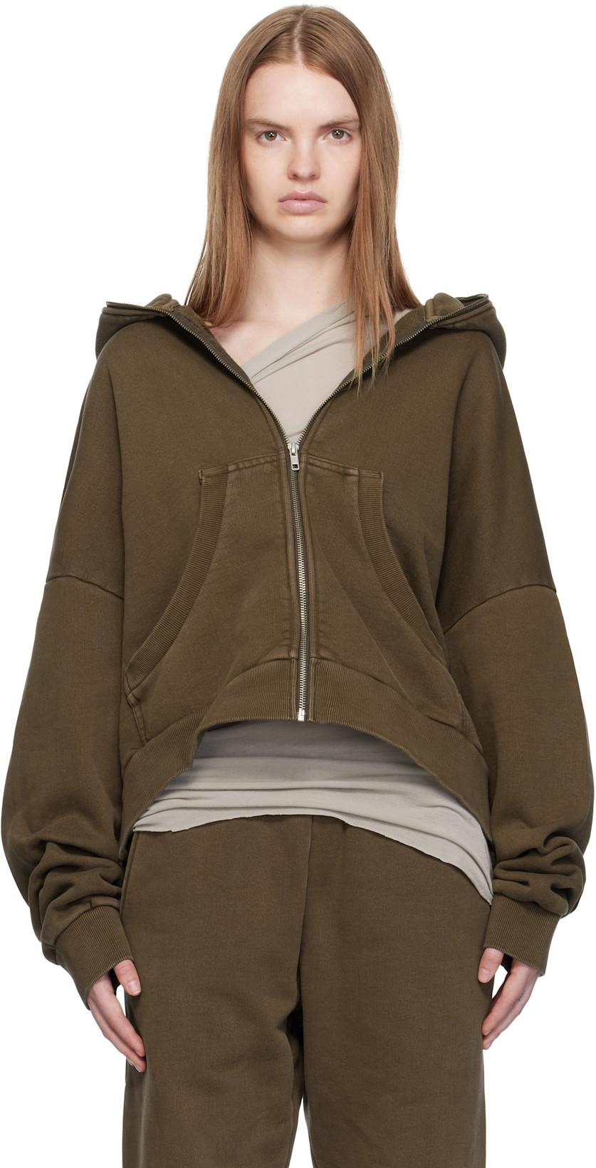 Brown Eternal Zip Hoodie by ENTIRE STUDIOS