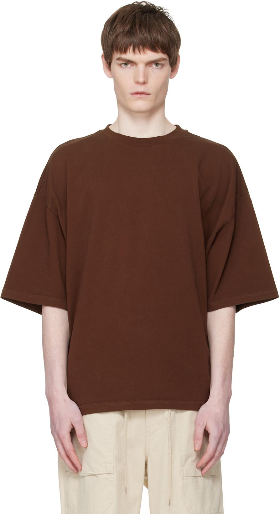 Brown Heavy Boxy T-shirt by ENTIRE STUDIOS