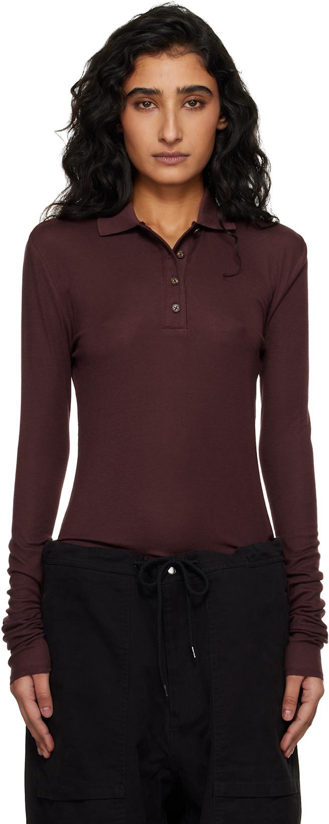 Brown LS Polo by ENTIRE STUDIOS