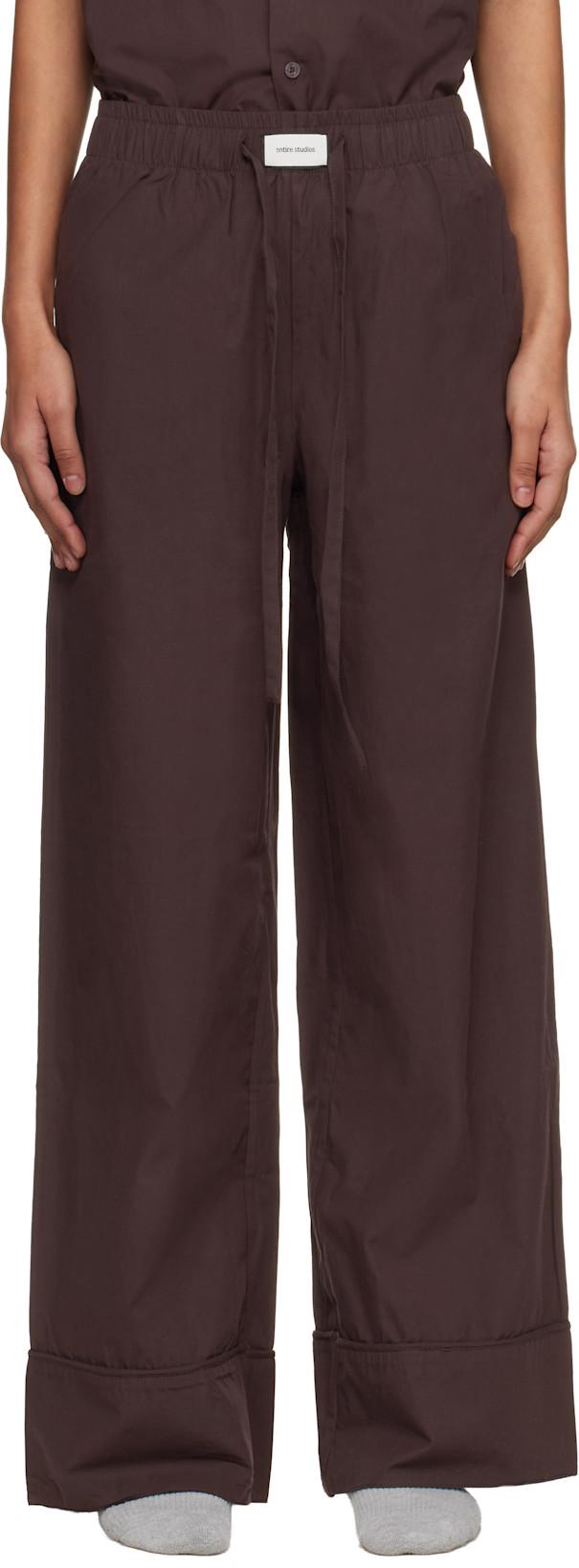 Brown Pajama Lounge  Pants by ENTIRE STUDIOS