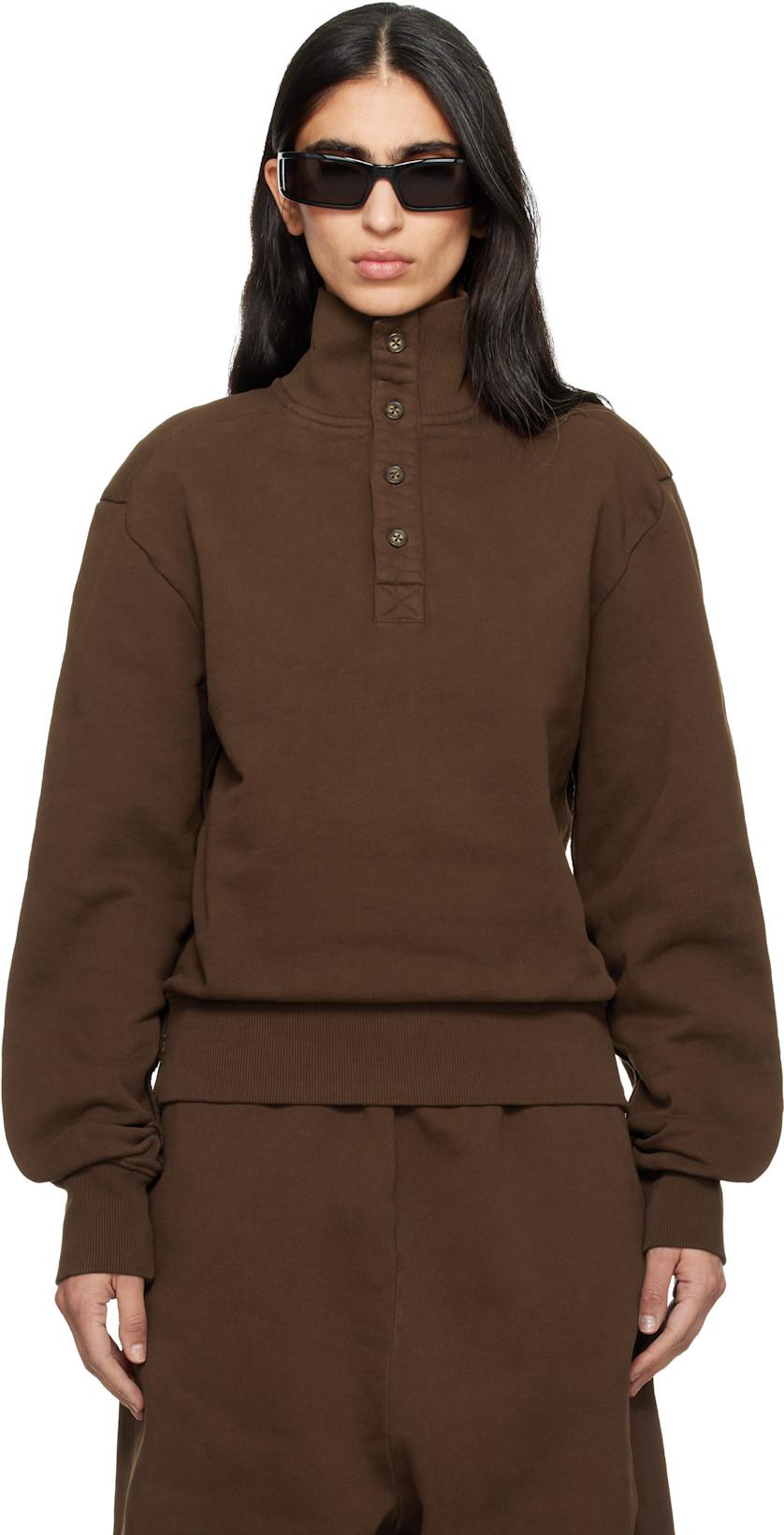 Brown Port Pullover Sweatshirt by ENTIRE STUDIOS