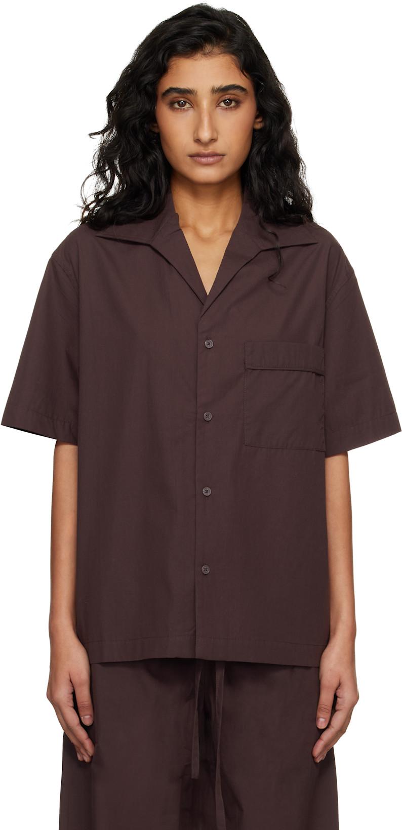 Brown SS Pyjama shirt by ENTIRE STUDIOS