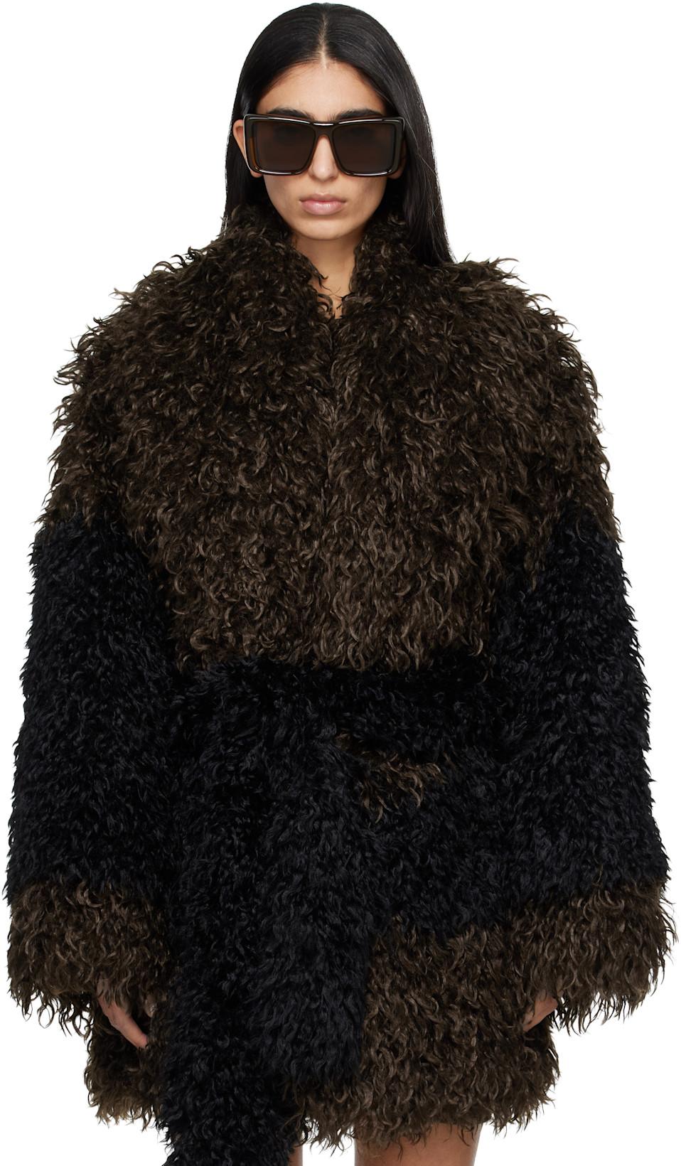 Brown & Black Juno Faux-Fur Coat by ENTIRE STUDIOS