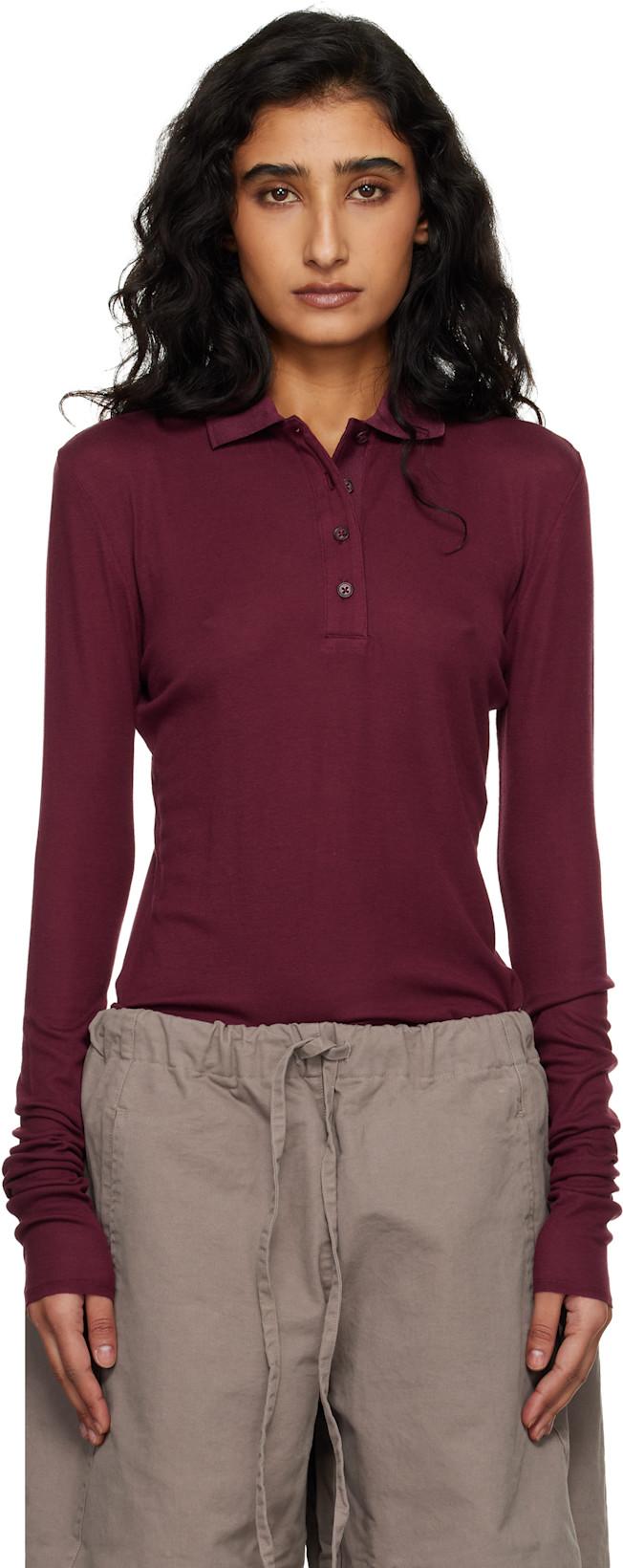 Burgundy LS Polo by ENTIRE STUDIOS