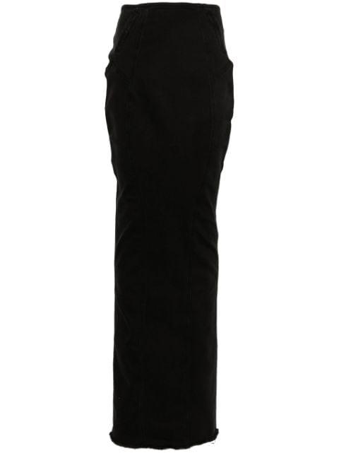 Channel denim maxi skirt by ENTIRE STUDIOS